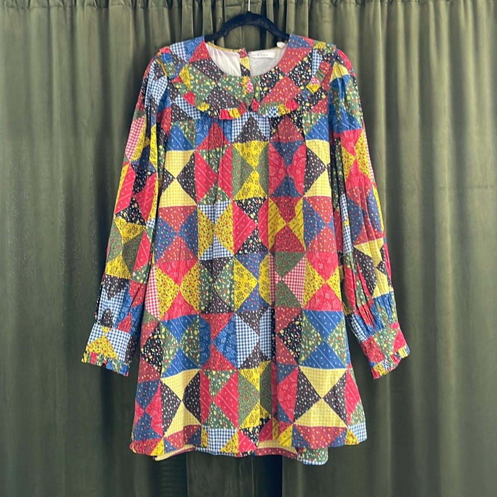 Doen Women’s Adalina Patchwork Print Dress Sz XL